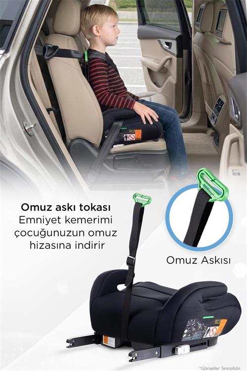 Prego Hera İ-Size İsofixli Yükseltici Oto Koltuğu Siyah 4099
