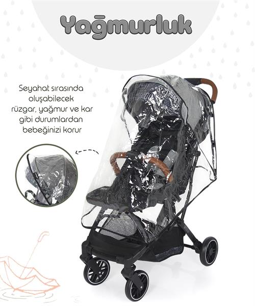 Prego Lotus Kabin Boy Bebek Arabası Gri 2033