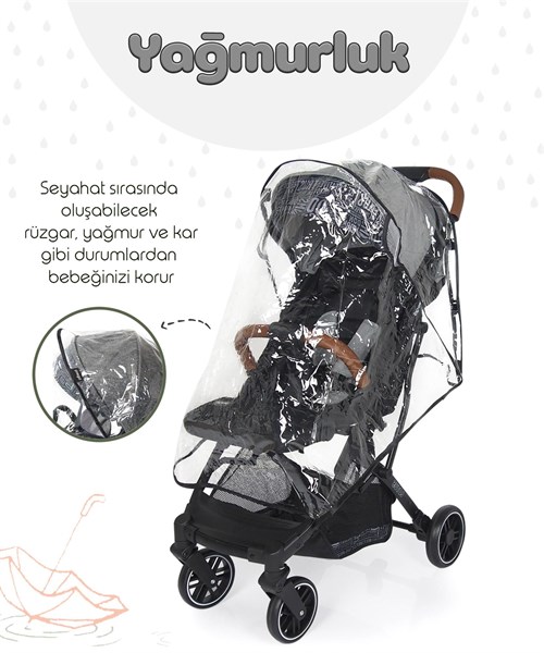 Prego Lotus Kabin Boy Bebek Arabası Gri 2033
