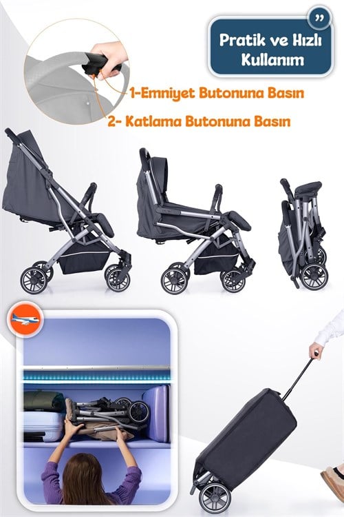 Prego Lotus Pro Kabin Boy Bebek Arabası Füme 2453