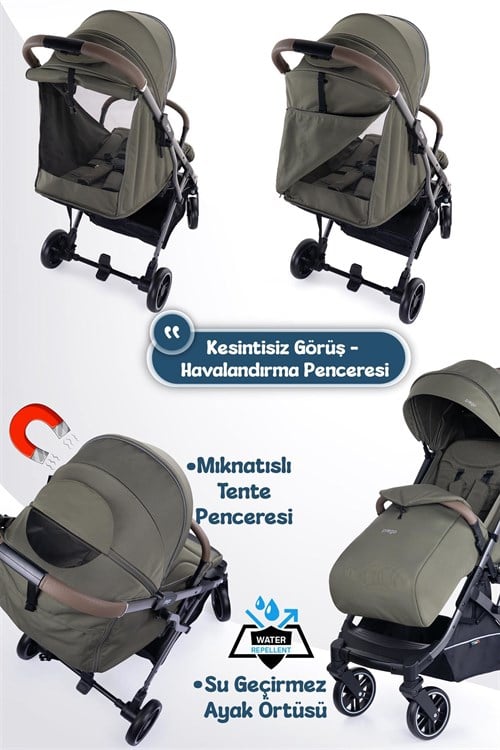Prego Lotus Pro Kabin Boy Bebek Arabası Yeşil 2453
