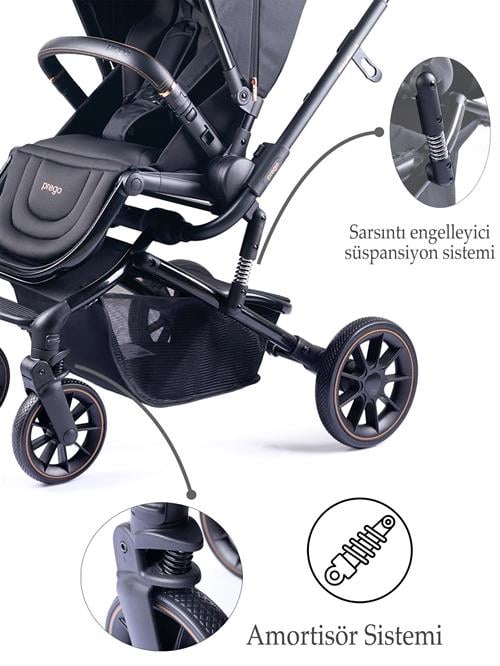 Prego Maybach İ-Size UV Tenteli  Bebek Arabası Siyah 2405