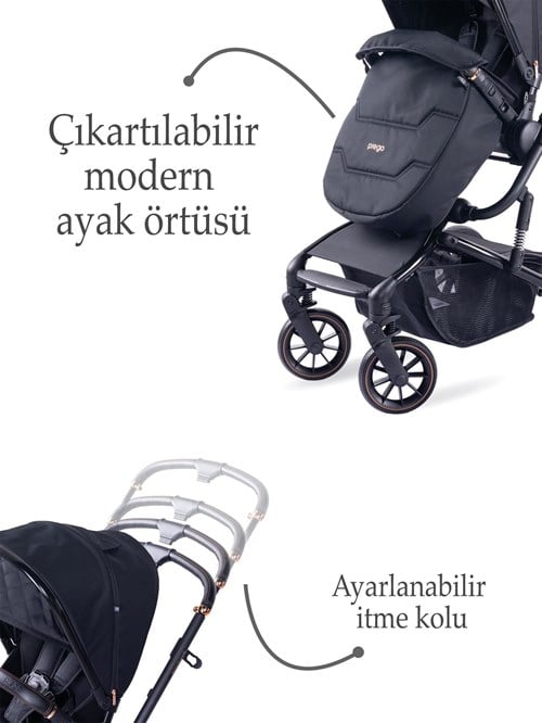 Prego Maybach İ-Size UV Tenteli  Bebek Arabası Siyah 2405