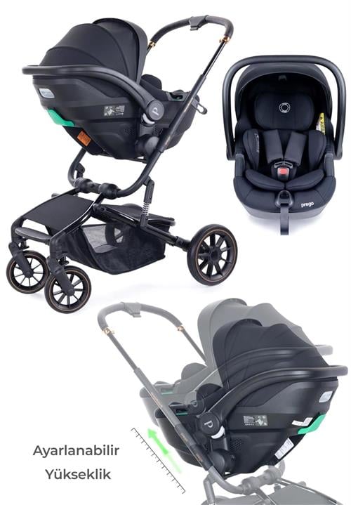 Prego Maybach İ-Size UV Tenteli  Bebek Arabası Siyah 2405