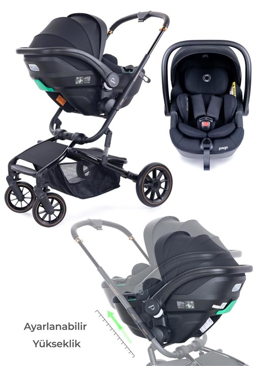 Prego Maybach İ-Size UV Tenteli  Bebek Arabası Siyah 2405