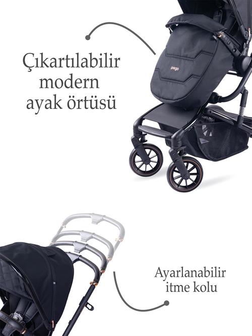 Prego Maybach İ-Size UV Tenteli  Bebek Arabası Siyah 2405