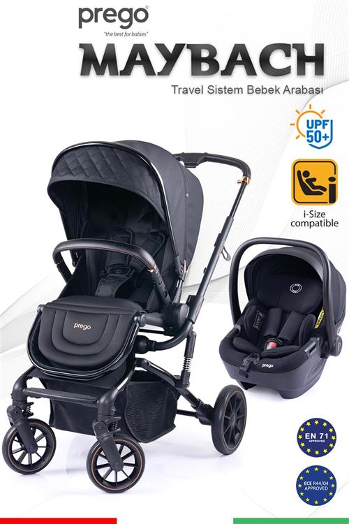 Prego Maybach İ-Size UV Tenteli  Bebek Arabası Siyah 2405