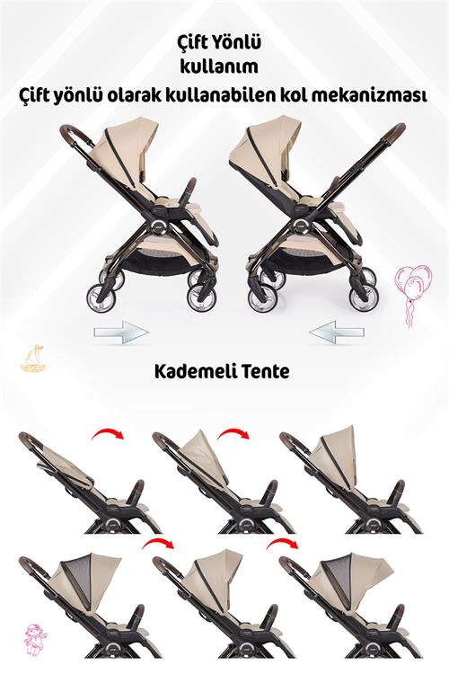 Prego Noax Travel Bebek Arabası Bej 2083
