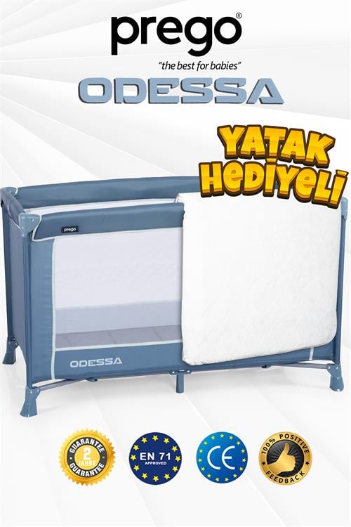 Prego Odessa Otel Apart Tipi Park Yatak Beşik Oyun Parkı Yeşil + Yatak Hediyeli