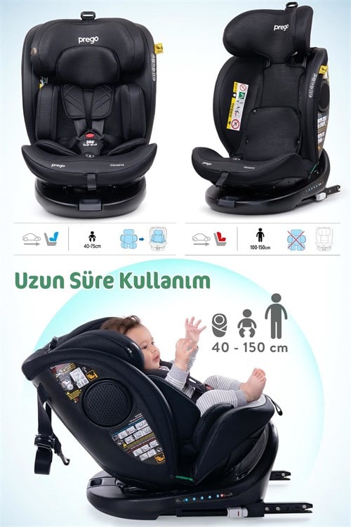 Prego Odinfix Alarmlı I-Size Oto Koltuğu Siyah 4100