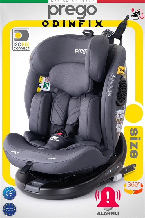 Prego Odinfix Alarmlı I-Size Oto Koltuğu Gri 4100