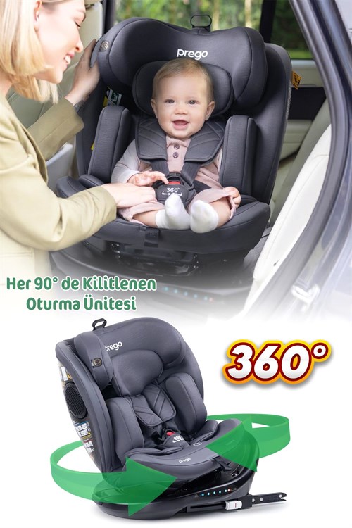 Prego Odinfix Alarmlı I-Size Oto Koltuğu Gri 4100
