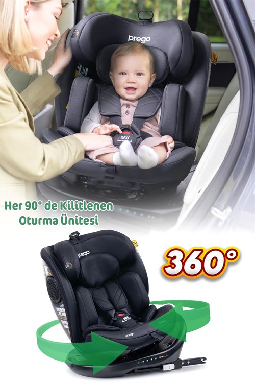 Prego Odinfix Alarmlı I-Size Oto Koltuğu Siyah 4100
