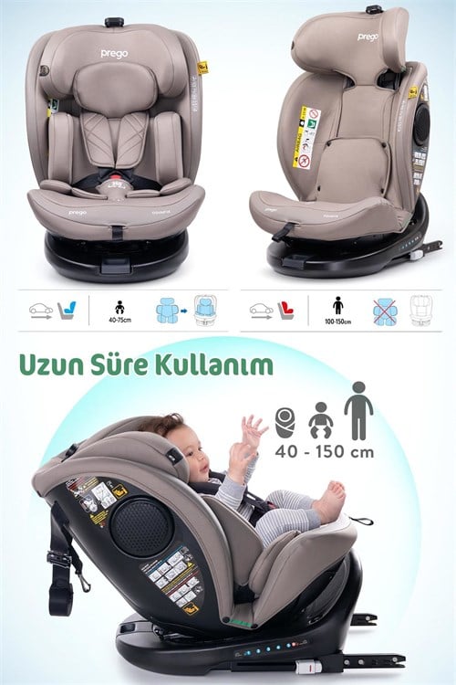 Prego Odinfix Alarmlı I-Size Oto Koltuğu Bej 4100