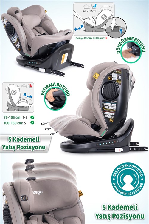 Prego Odinfix Alarmlı I-Size Oto Koltuğu Bej 4100