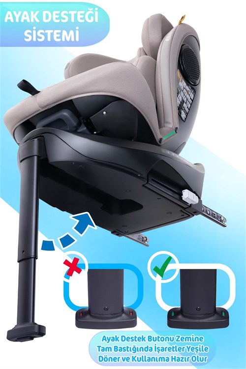 Prego Omegafix  I-Size Oto Koltuğu Ayak Destekli Bej 4101