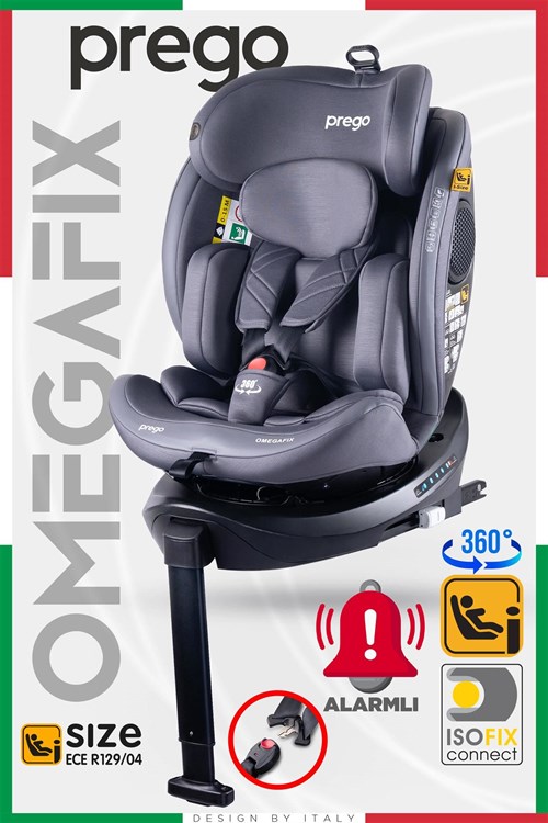 Prego Omegafix  I-Size Oto Koltuğu  Ayak Destekli Gri 4101