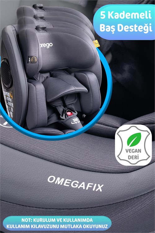 Prego Omegafix  I-Size Oto Koltuğu  Ayak Destekli Gri 4101