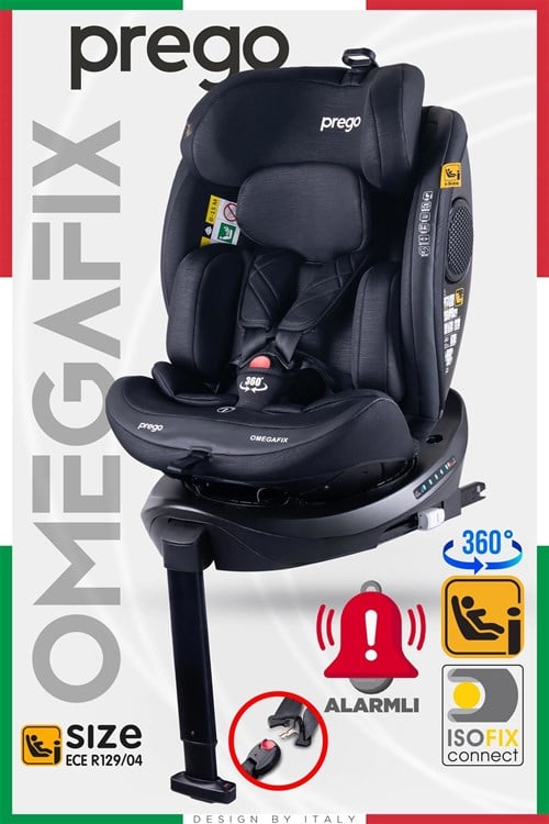 Prego Omegafix  I-Size Oto Koltuğu  Ayak Destekli Siyah 4101