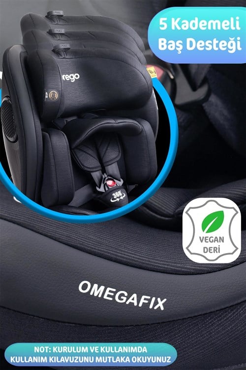 Prego Omegafix  I-Size Oto Koltuğu  Ayak Destekli Siyah 4101