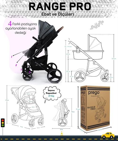 Prego Range Pro Travel Sistem Bebek Arabası 2096 Gri