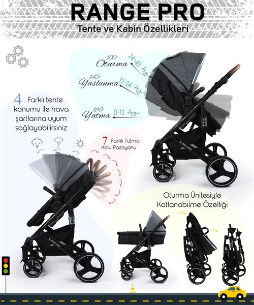 Prego Range Pro Travel Sistem Bebek Arabası 2096 Siyah