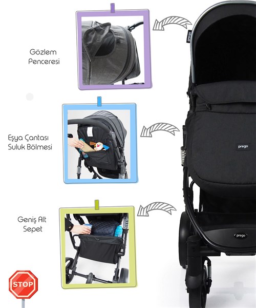 Prego Range Pro Travel Sistem Bebek Arabası 2096 Gri
