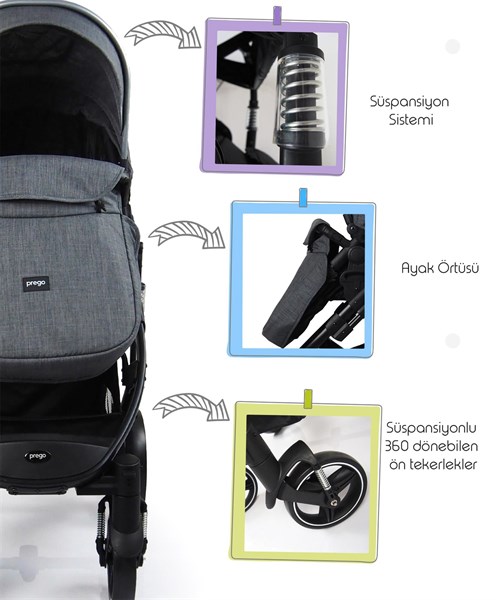 Prego Range Pro Travel Sistem Bebek Arabası 2096 Siyah