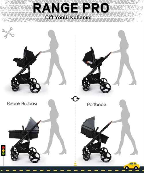 Prego Range Pro Travel Sistem Bebek Arabası 2096 Siyah