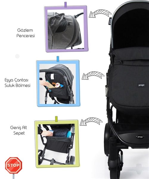 Prego Range Pro Travel Sistem Bebek Arabası 2096 Gri