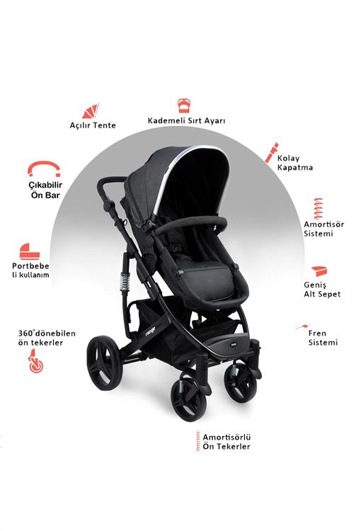 Prego Range Travel Sistem Bebek Arabası 2093 Siyah