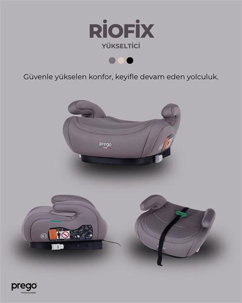 Prego Riofix Yükseltici Oto Koltuğu Gri 4052