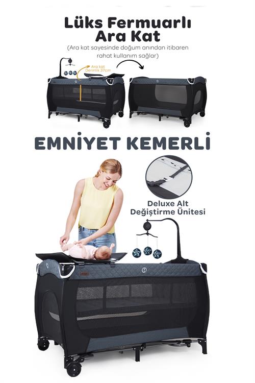 Prego San Diego Plus Oyun Parkı 70*120 Cm Füme + Yatak Hediyeli