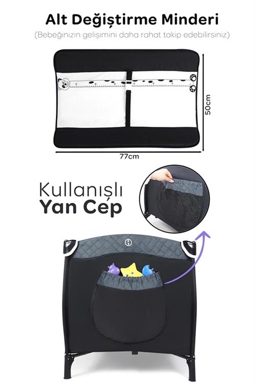 Prego San Diego Plus Oyun Parkı 70*120 Cm 8029 Gri