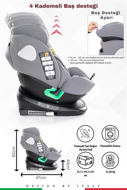 Prego Tronfix Isize Oto Koltuğu Gri Q9004