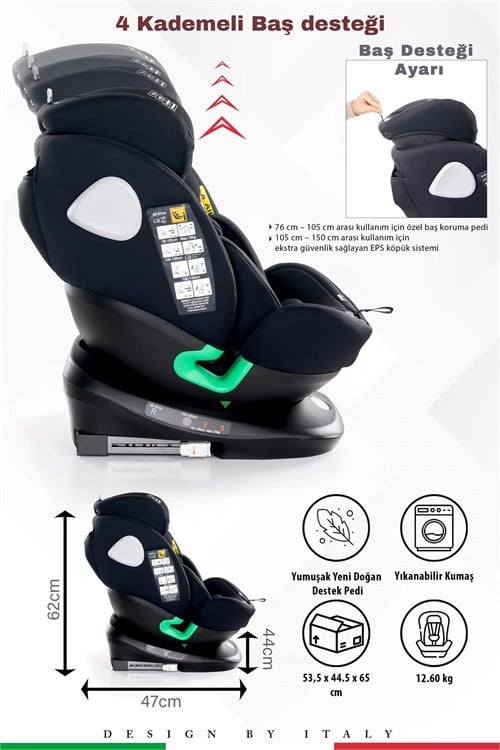 Prego Tronfix Isize Oto Koltuğu Siyah Q9004