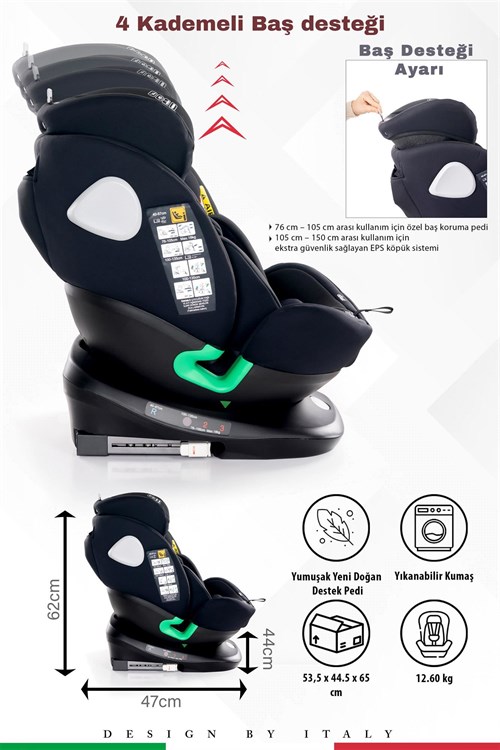 Prego Tronfix Isize Oto Koltuğu Siyah Q9004