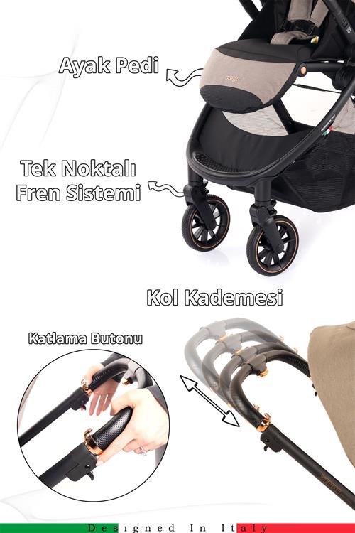 Prego Venüs Premium Travel Sistem Bebek Arabası Bej 2029