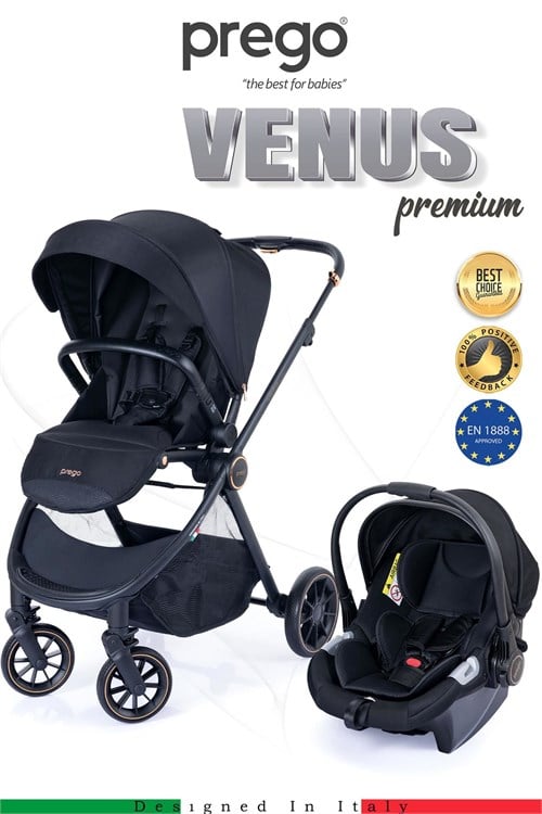 Prego Venüs Premium Travel Sistem Bebek Arabası Siyah 2029