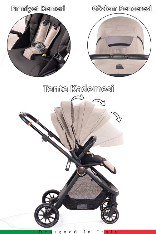Prego Venüs Premium Travel Sistem Bebek Arabası Bej 2029