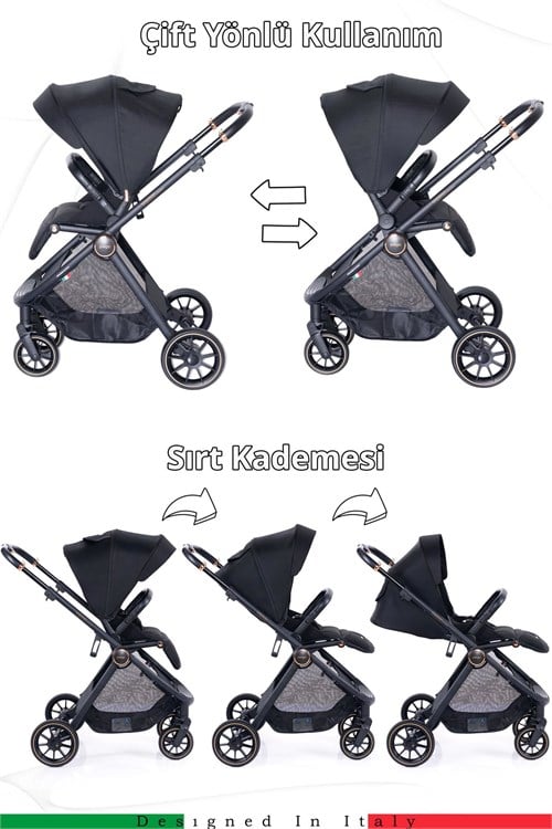 Prego Venüs Premium Travel Sistem Bebek Arabası Siyah 2029
