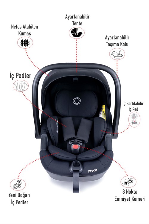 Prego Zenofix I-Size Oto Koltuğu Siyah 4223