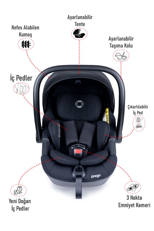 Prego Zenofix I-Size Oto Koltuğu Siyah 4223