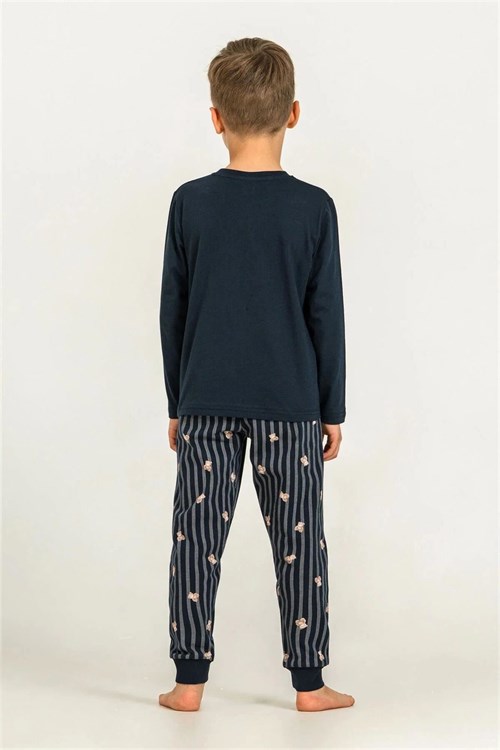 RolyPoly Erkek Çocuk Baskılı Pijama Takımı Lacivert RP3870-3