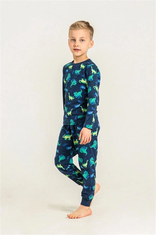 RolyPoly Erkek Çocuk Baskılı Pijama Takımı Lacivert RP3887-3