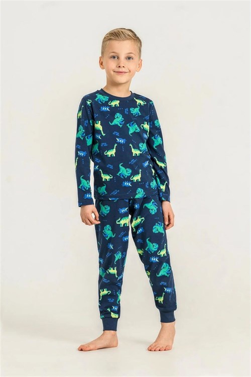 RolyPoly Erkek Çocuk Baskılı Pijama Takımı Lacivert RP3887-3