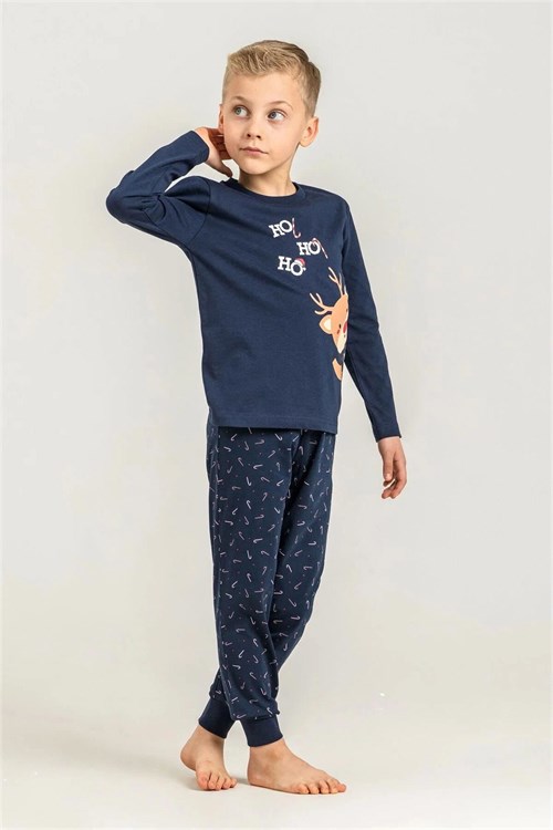 RolyPoly Erkek Çocuk Baskılı Pijama Takımı Lacivert  RP3935-3