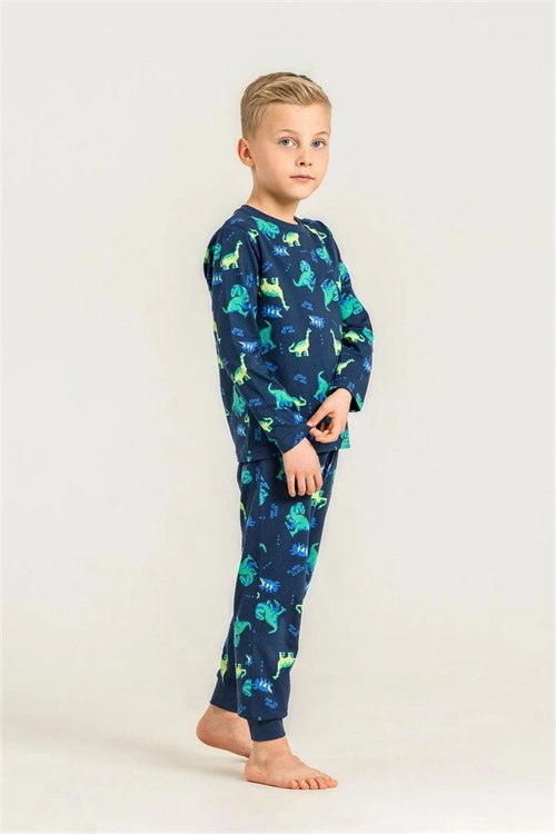 RolyPoly Erkek Çocuk Baskılı Pijama Takımı Lacivert RP3887-3