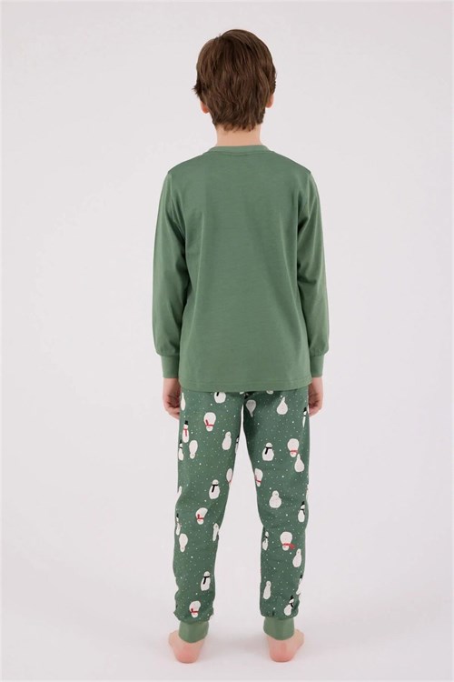 RolyPoly Erkek Çocuk Baskılı Pijama Takımı Yeşil RP3680-2