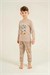 RolyPoly Erkek Çocuk Baskılı Pijama Takımı Bej RP3874-3
